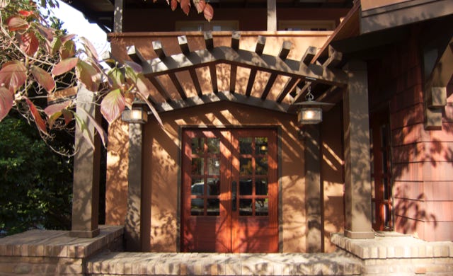 new pergola at existing exterior patio