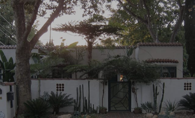 completed front elevation at dawn