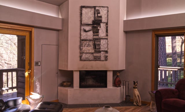 new fireplace wirh plaster enclosure