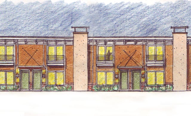 side elevation at new improvements